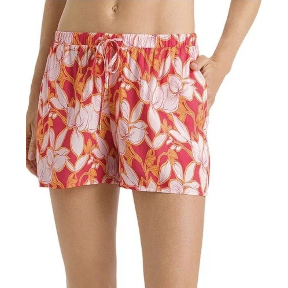Hanro Womens Luxe Sleep Shorts Pull On Elastic Waist Drawstring Lightweight L
